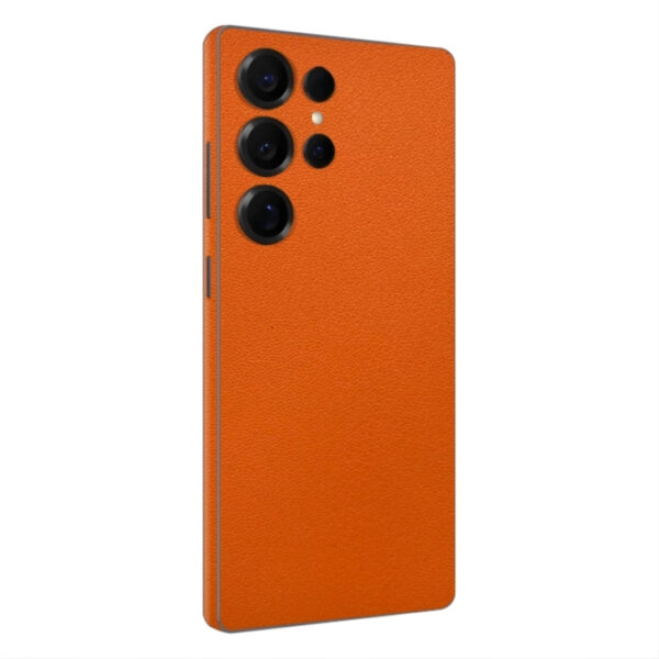 Orange Leather 3M Mobile Skin Wrap – Skins Wala