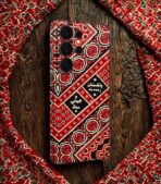 Pakistan Zinda Baad Sindhi Ajrak 3D Printed Leather Phone Skin – Cultural Heritage Design - Image 2
