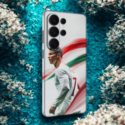 Ronaldo Green Red Sports custom printed mobile skin matte finish - Skins Wala