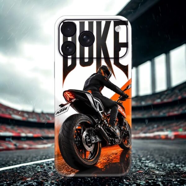 KTM Duke Rider Back View Custom Matte Phone Skin | SkinSwala – PKR 999