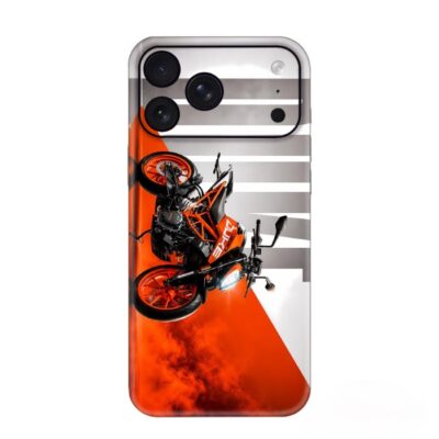 Orange Moto Storm custom printed mobile skin matte finish - Skins Wala