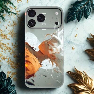 White Flame Anime custom printed mobile skin matte finish - Skins Wala