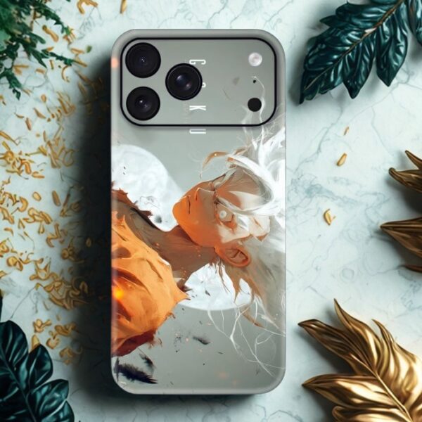 White Flame Anime custom printed mobile skin matte finish - Skins Wala