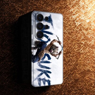 Blue Ink Warrior custom printed mobile skin matte finish - Skins Wala