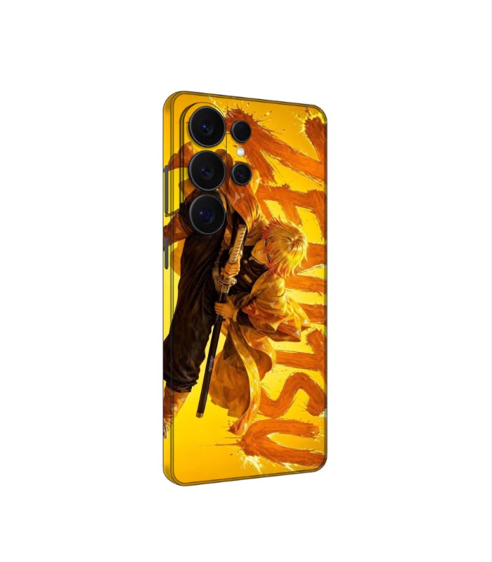 7 Orange Fury Rider custom printed mobile skin matte finish - Skins Wala