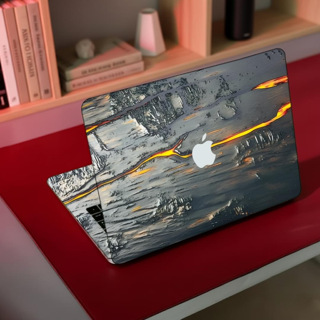 Marble on Black Stone Laptop Skin Wrap – Skins Wala - Image 1