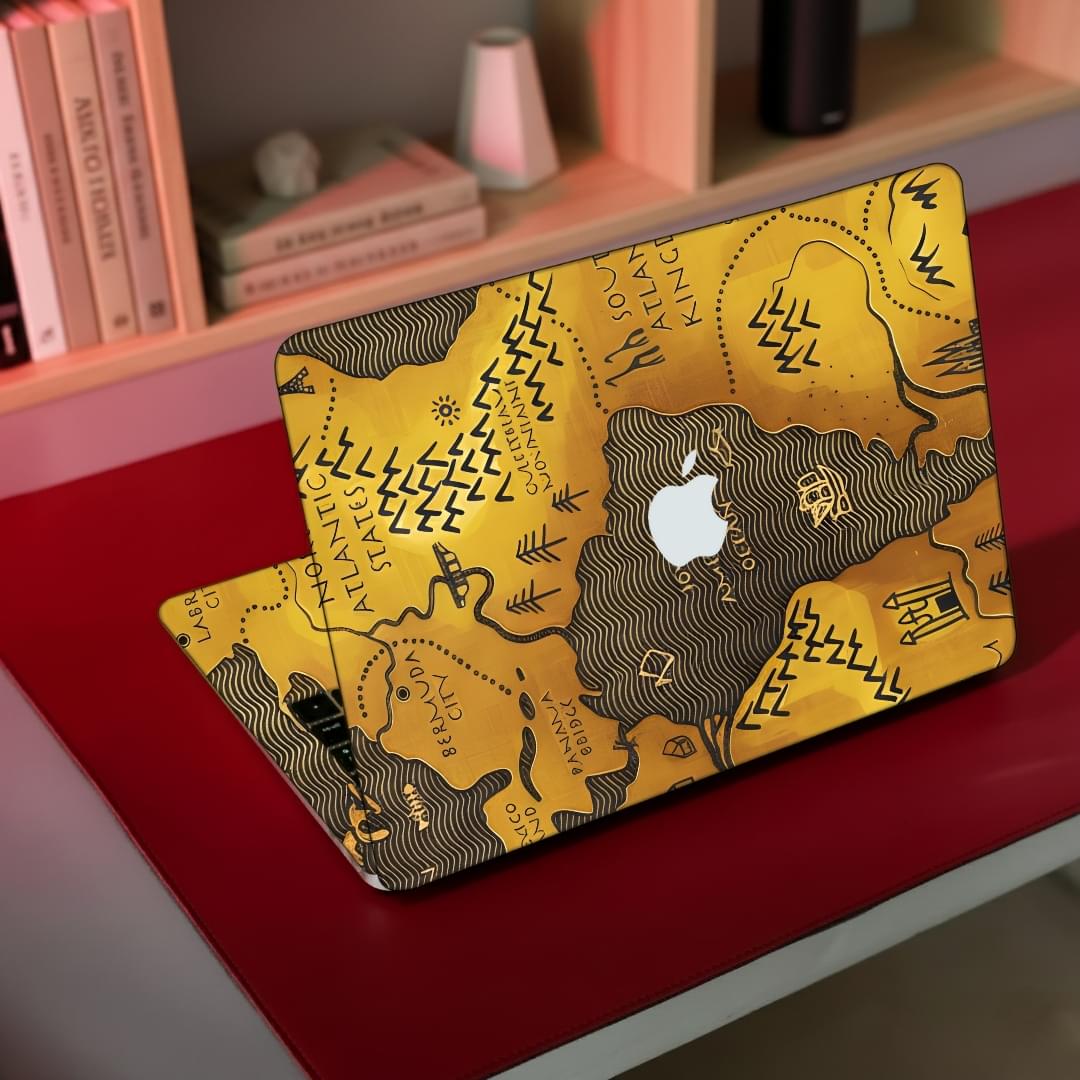 Vintage Treasure Map 3D Laptop Skin & Antique Explorer Wrap | Skins Wala - Image 1