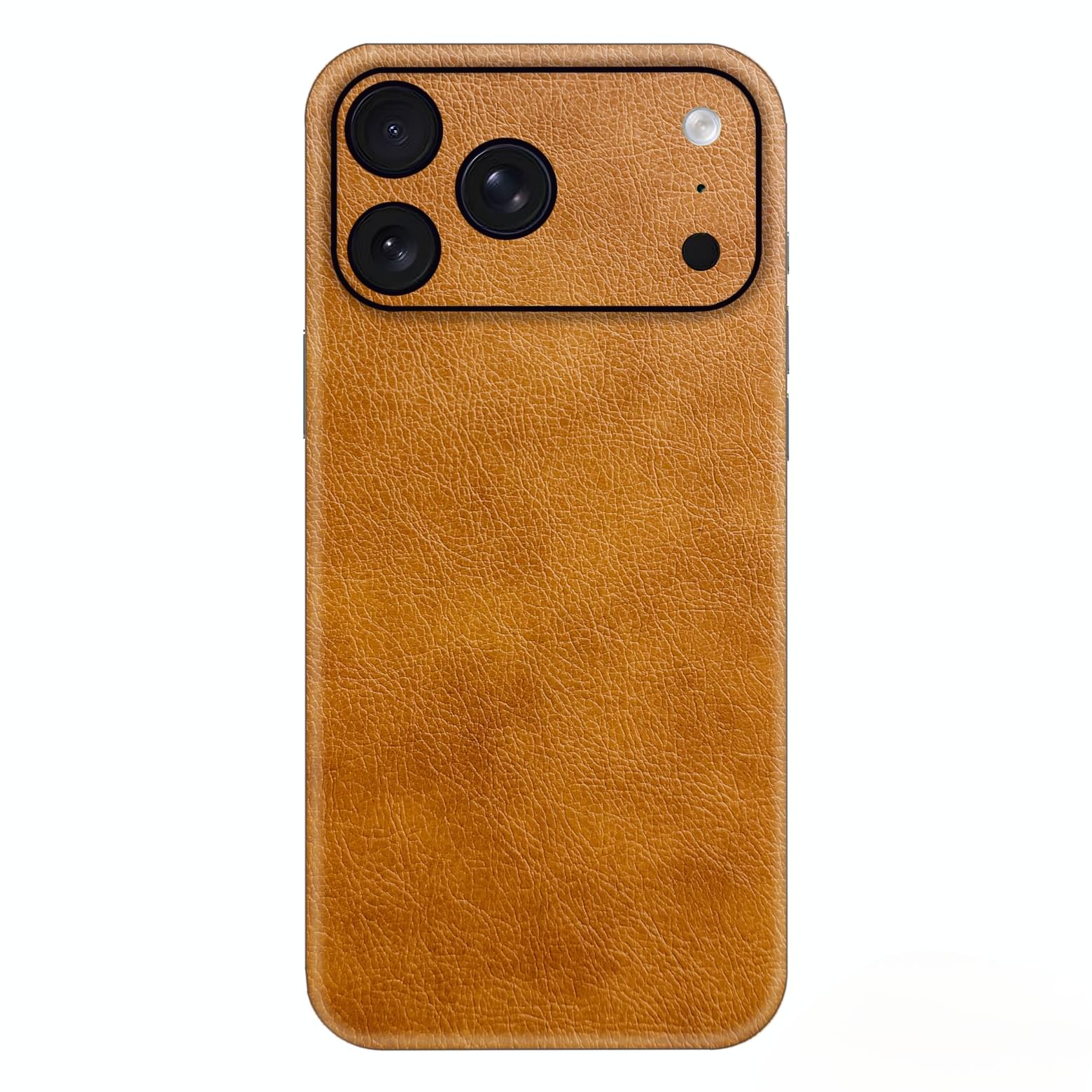 Camel Tan Leather Phone Skin – Cognac Brown Warm Premium Plain Texture - Image 2