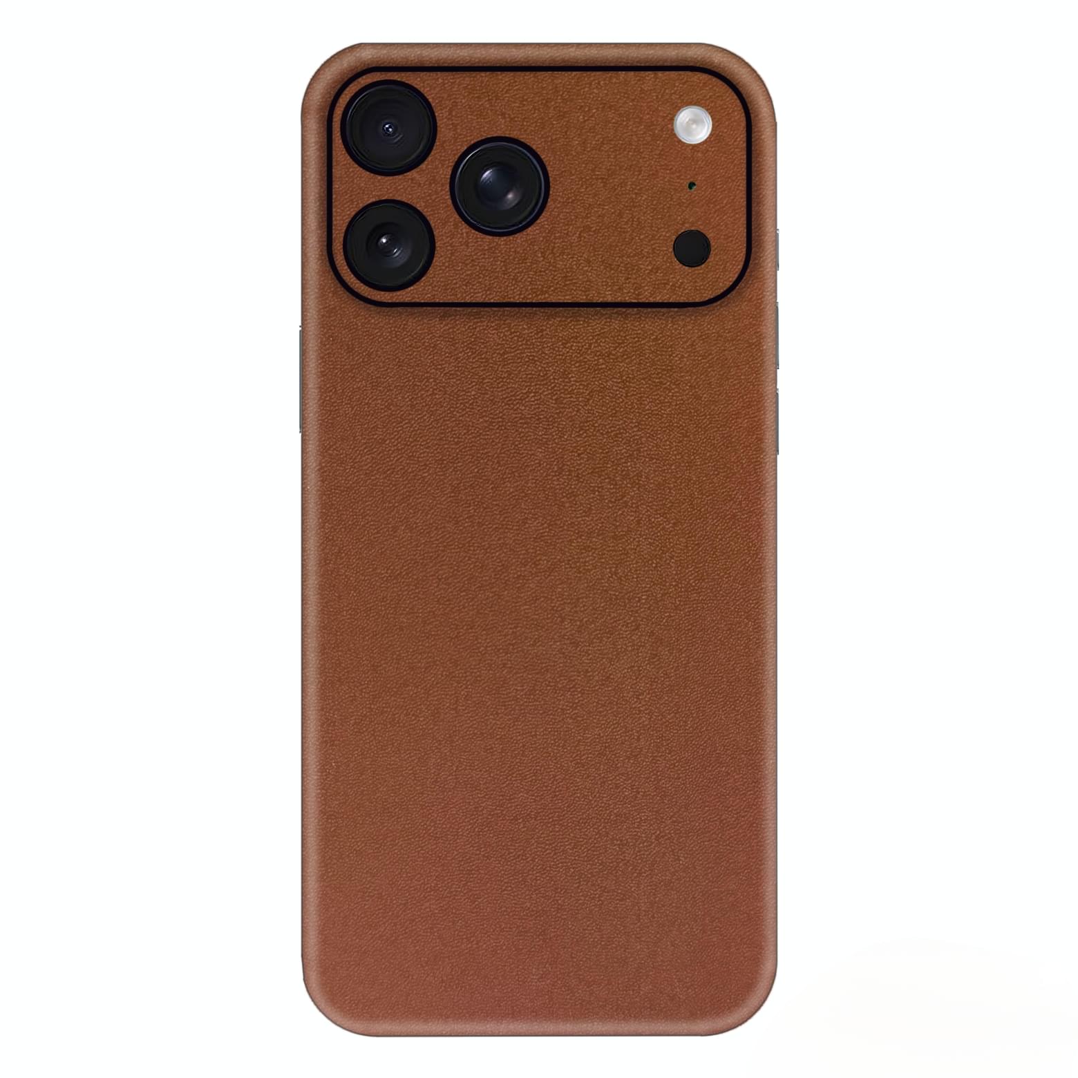 Dark Chocolate Brown Leather Phone Skin – Deep Brown Plain Premium Texture - Image 2