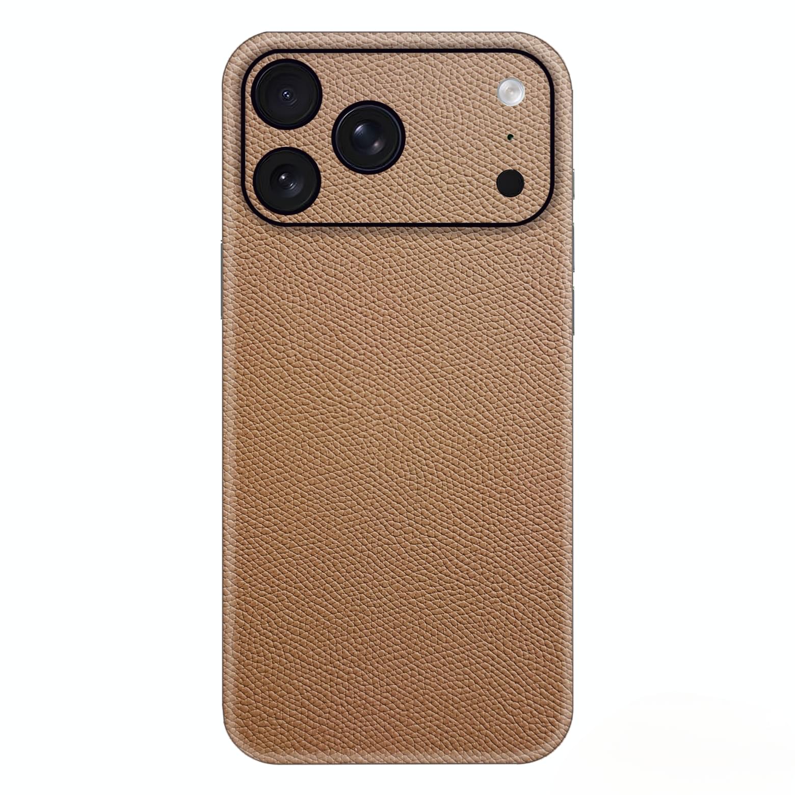 Sand Tan Leather Phone Skin – Light Warm Nude Premium Plain Texture - Image 2