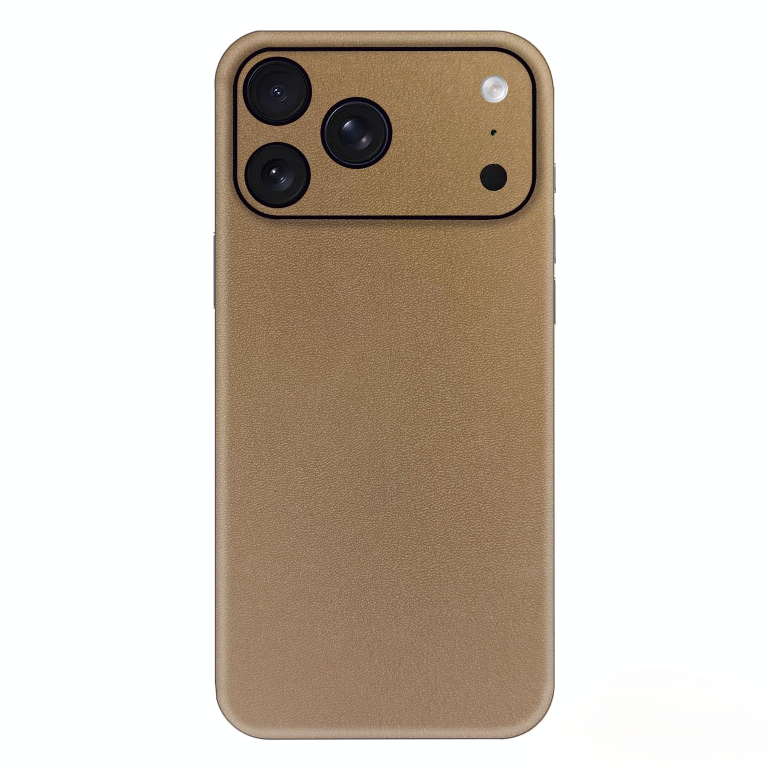 Wheat Khaki Leather Phone Skin – Warm Earth Tone Plain Premium Texture - Image 2