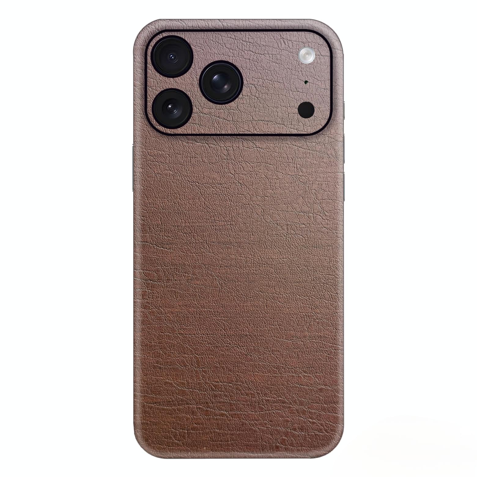 Dusty Rose Mauve Leather Phone Skin – Soft Pink Brown Plain Premium Texture - Image 2