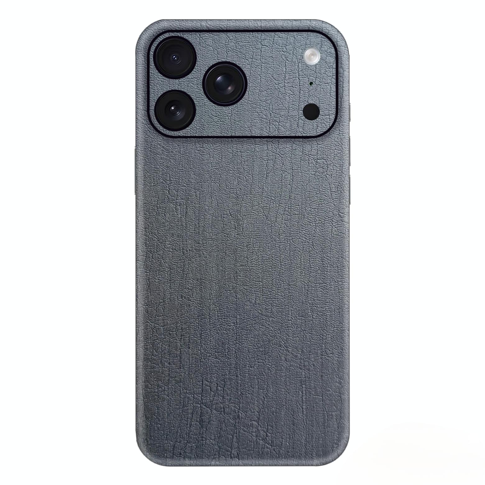 Charcoal Black Leather Phone Skin – Dark Minimalist Premium Plain Texture - Image 2