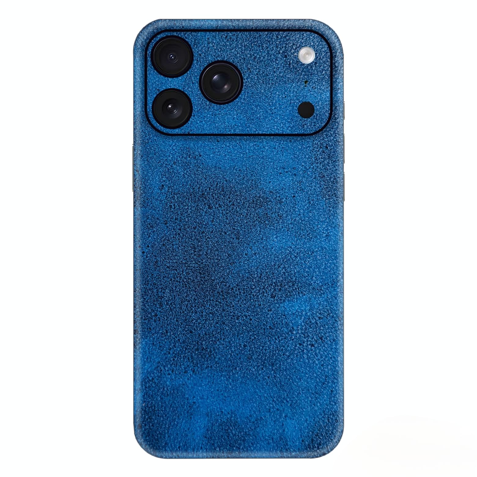 Deep Navy Leather Phone Skin – Dark Blue Premium Plain Texture - Image 2