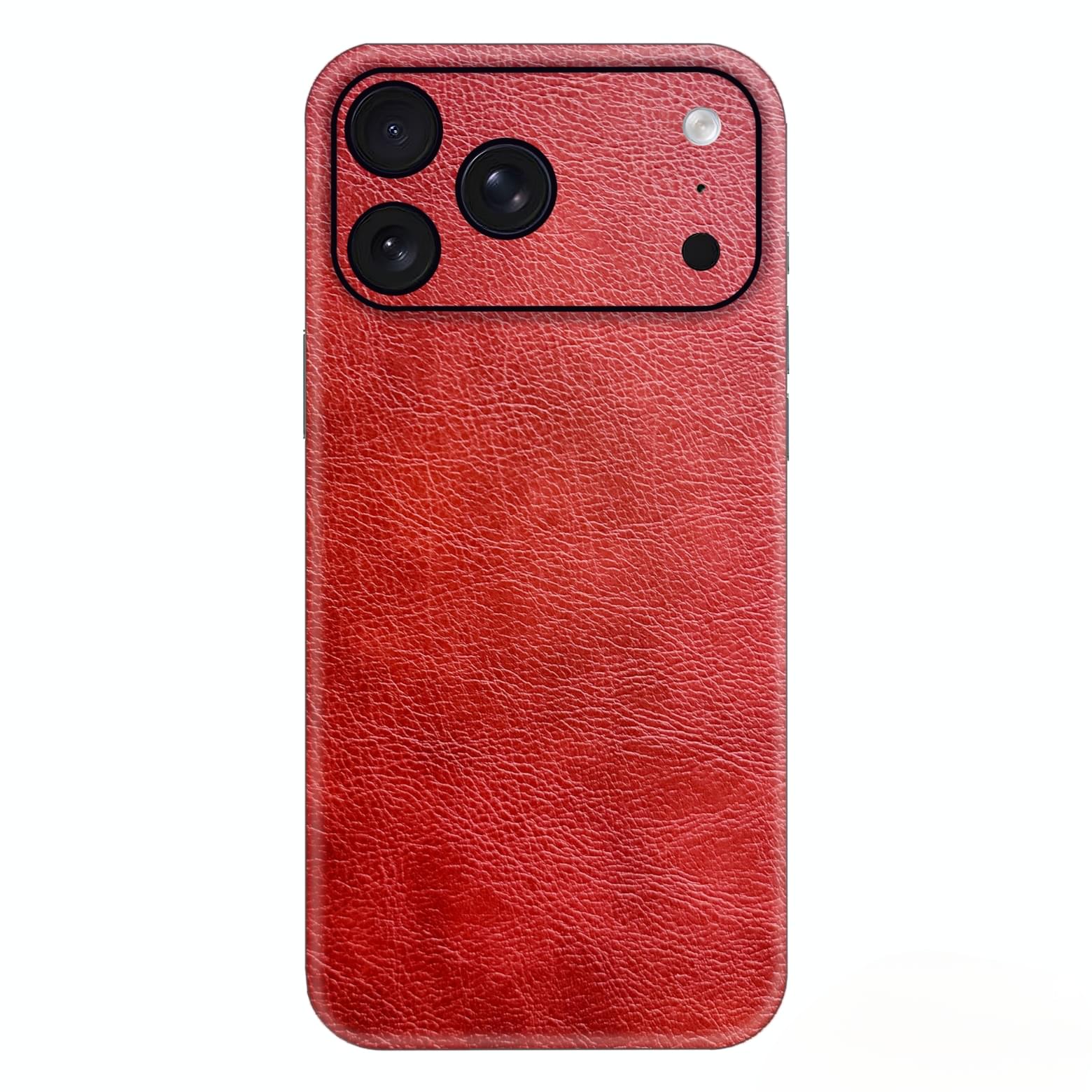 Burgundy Wine Red Leather Phone Skin – Rich Dark Red Premium Plain Texture - Image 2