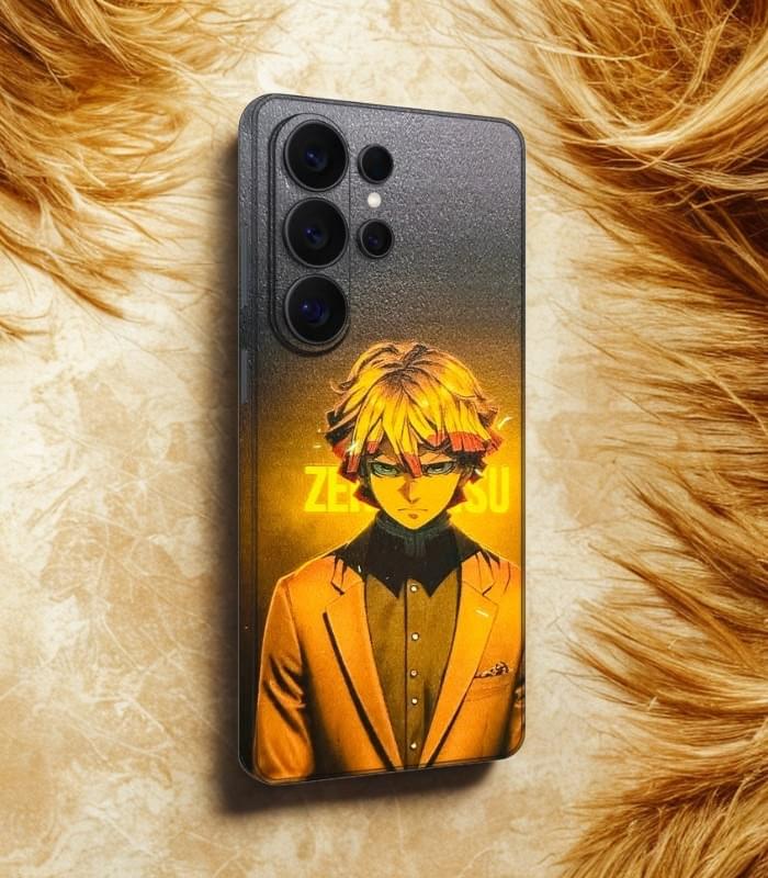 Zenitsu Demon Slayer 3D Printed Leather Phone Skin – Kimetsu no Yaiba Anime Design - Image 2