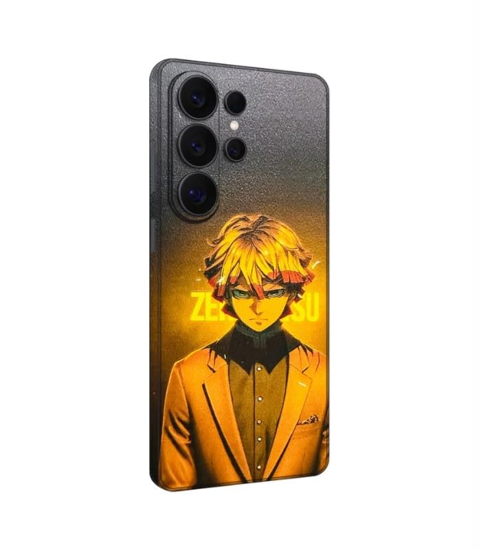 Zenitsu Demon Slayer 3D Printed Leather Phone Skin – Kimetsu no Yaiba Anime Design - Image 1
